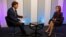 Președinta R. Moldova, Maia Sandu, în timpul interviului acordat lui Rikard Jozwiak, editor pentru afaceri europene al Radio Europa Liberă / Radio Libertatea de la Praga.
