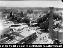 A view from the top of the Sherdor Madrasah over central Samarkand.