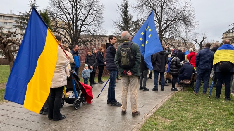 March In Belgrade To Mark War Anniversary Calls For Continued Support For Ukraine