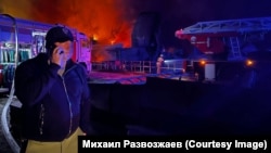 Михаил Развозжаев Акъярда янгын урынында 