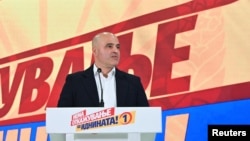 Dimitar Kovaçevski gjatë adresimit për media pas zgjedhjeve parlamentare dhe presidenciale që u mbajtën më 8 maj 2024.