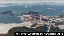 A finn Olkiluoto atomerőmű madártávlatból 2021. március 10-én