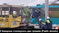 В российском Кемерове столкнулись два трамвая