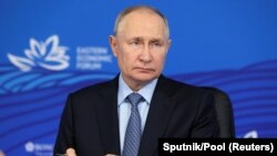 RUSSIA - Russian President Vladimir Putin chairs a meeting dedicated to the development of Russia's far eastern regions held via a video link in Vladivostok, September 11, 2023.