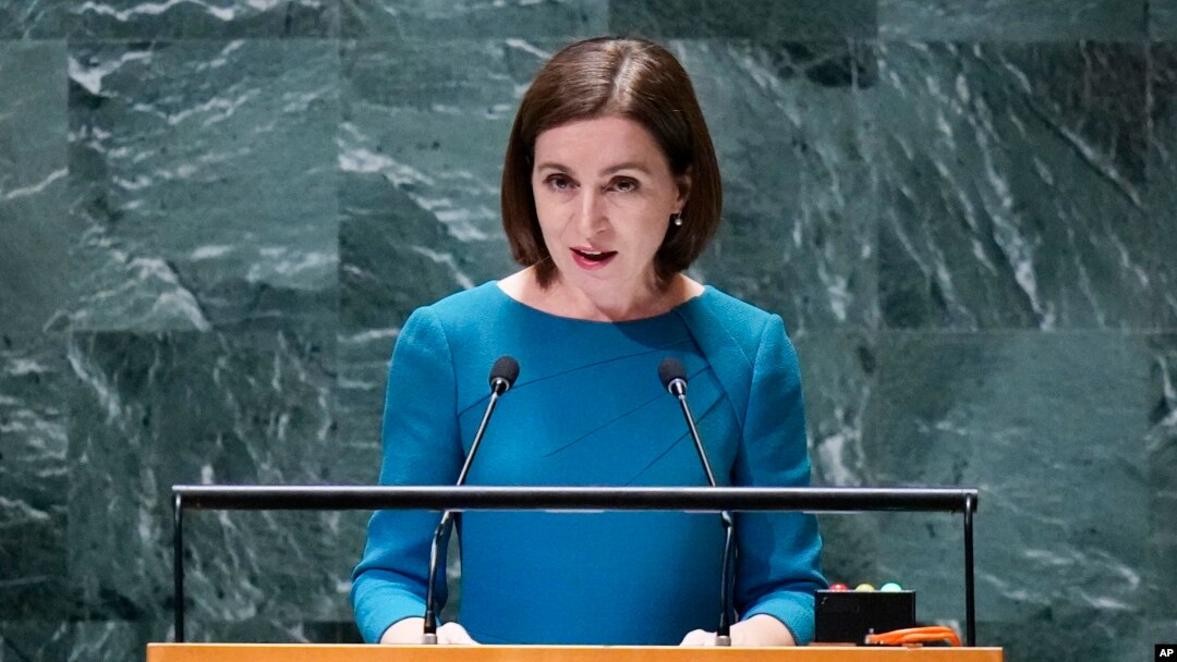 Moldovan President Maia Sandu said that pro-Russian forces in Moldova will continue to be financed by Moscow to destabilize the country. (file photo)