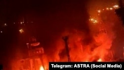 Пожар на Севастопольском морском заводе после ракетного удара ВСУ. Севастополь, 13 сентября 2023 года
