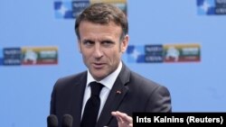 Presidenti i Francës, Emmanuel Macron, gjatë pjesëmarrjes në një samit të liderëve të NATO-s më 2023.
