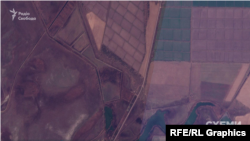 Спутниковый снимок: лесополосы между селами Ишунь и Воронцовка, 21 января 2023 года