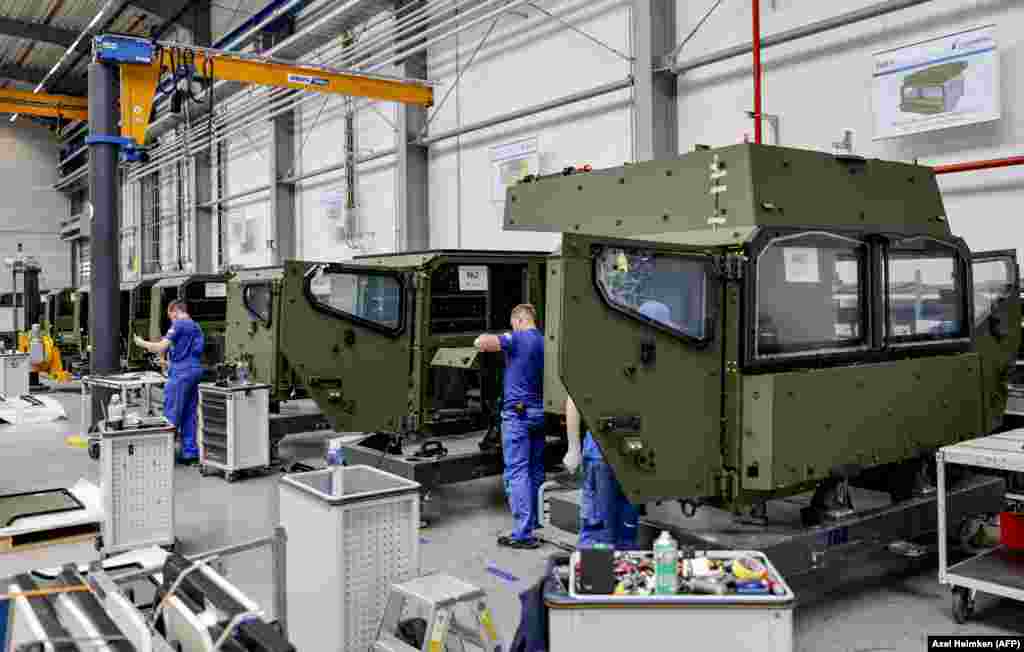 Cabins of military trucks being produced in Unterluess &nbsp;
