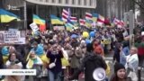 Друга річниця великої війни: у Брюсселі тисячі вийшли на підтримку України