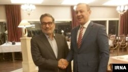 Iran - The secretary of Iran's Security Council, Ali Shamkhani, hosts his Armenian counterpart Armen Grigorian in Tehran, April 9, 2023.