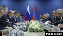 Russia - Russian Prime Ministers Mikhail Mishustin meets his Armenian counterpart Nikol Pashinian in Sochi, June 7, 2023.