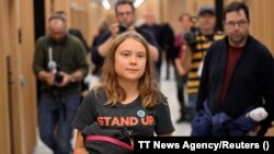 Greta Thunberg na sudu u Malmeu, Švedska, 11. oktobra 2023.