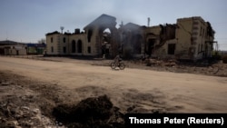 Разрушения в городе Константиновка Донецкой области Украины, 10 апреля 2024 годв