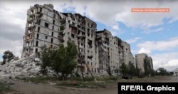 Город Попасная в Луганской области Украины практически полностью разрушен после начала боевых действий России в 2022 году