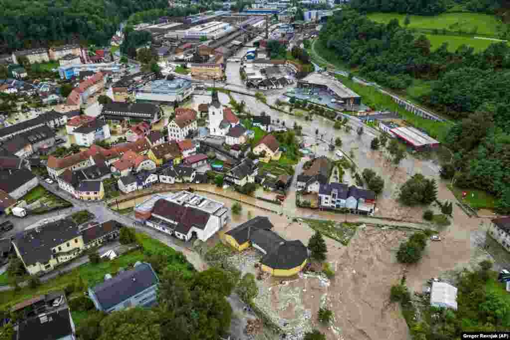 Pogled na Ravne nad Koroške, oko 60 kilimetara sjeveroistočno od Ljubljane, 4. avgust 2023.