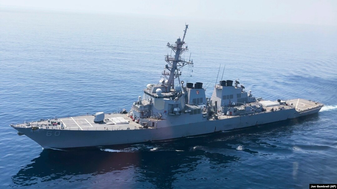 The USS Paul Hamilton is seen after passing through the Strait of Hormuz in May.