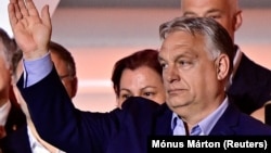 Mađarski premijer Viktor Orban posle objavljivanja prvih rezultata glasanja za Evropski parlament, Budimpešta, 10. jun 2024.