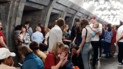 Kyiv Residents Shelter In Subway Amid Russian Air Strikes