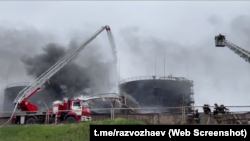 Аннексияланган Севастополдогу мунай сактоочу жайдагы өрт. 29-апрель, 2023-жыл.