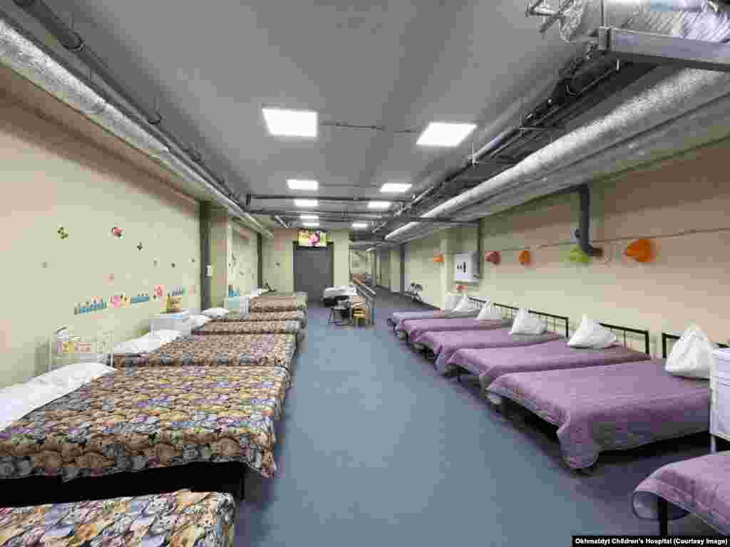 Beds in a newly renovated bomb shelter of the hospital in November 2023. The facility that became Kyiv&rsquo;s Okhmatdyt children&#39;s hospital was established in 1894 and then expanded under Soviet rule. Today it is Ukraine&rsquo;s largest and most advanced pediatric facility. Its name is a portmanteau of Maternity and Childhood Care (Okhorona Materinstva ta Ditinstva).