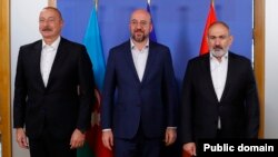 Belgium - EU Council President Charles Michel meets the leaders of Armenia and Azerbaijan in Brussels, July 15, 2023.