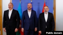 Belgium - EU Council President Charles Michel meets the leaders of Armenia and Azerbaijan in Brussels, July 15, 2023.