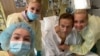 Aleksei Navalny (second from right) with his family in the German hospital where he was treated for poisoning with a nerve agent in 2020. 