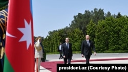 Azərbaycanda rəsmi səfərə gələn İsrail prezidenti İsaak Hersoqun rəsmi qarşılanma mərasimi.