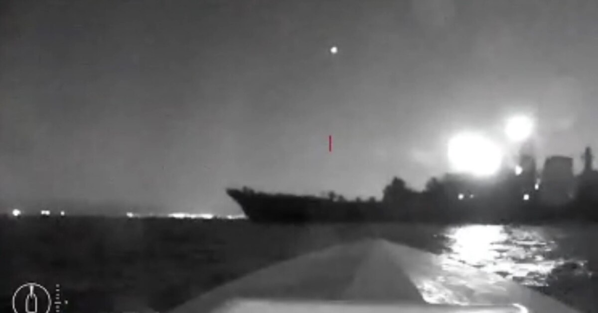 Nighttime Video Appears To Show Ukrainian Naval Drone Hitting Russian ...