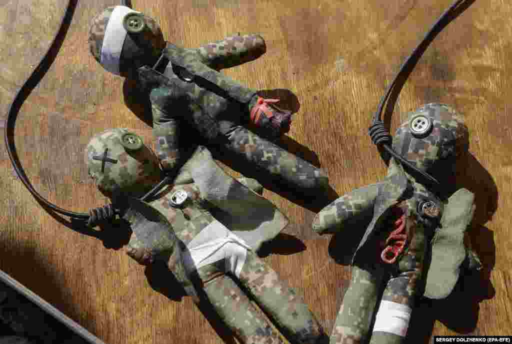 Maryana Pochtar and her husband, Oleksiy, based near Kyiv, are the founders of the project Voodoo Orcs, which raises money to buy aid for the Ukrainian Army by selling dolls handmade from used Russian military uniforms depicting wounded Russian soldiers.&nbsp;