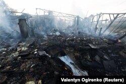 Разрушения в жилом районе Киева