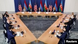 U.S. - U.S. Secretary of State Antony Blinken hosts Armenian Foreign Minister Ararat Mirzoyan and Azerbaijani Foreign Minister Jeyhun Bayramov for talks in Arlington, Virginia, June 29, 2023. 