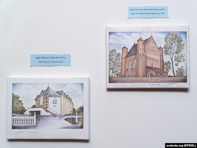 Малюнкі Паўла Севярынца на выставе ў Варшаве, архіўнае фота