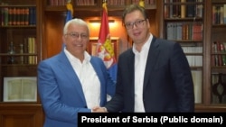 Andrija Mandić i Aleksandar Vučić, predsjednik Srbije u Beogradu, 21. avgusta 2018.