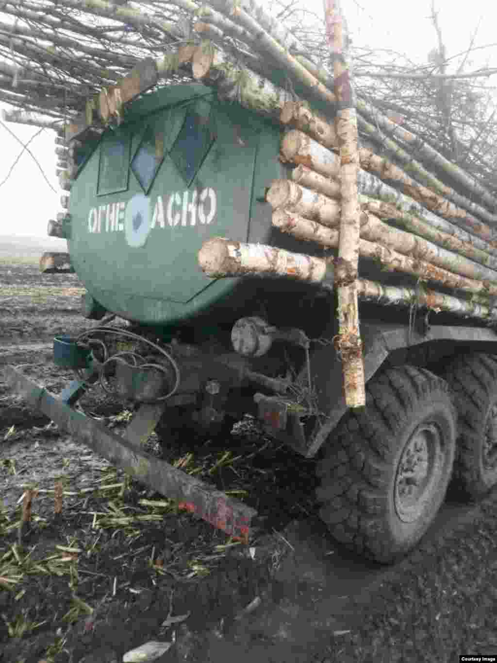 Other Russian fuel trucks were wrapped in birch trunks. It&#39;s unclear if this tanker was disguised to look like a timber-carrying vehicle &ndash; as Russian forces have been documented doing&nbsp;-- or if the wooden layer was designed solely as ballistic protection. The lengths of wood would have offered some protection against small arms and shrapnel fragments but added significant weight to the vehicle, making it more vulnerable to getting bogged down on muddy roads.