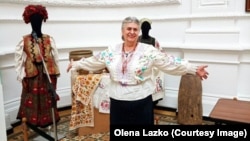 Olena Lazko loves embroidery.