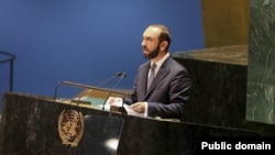 UN - Armenian Foreign Minister Ararat Mirzoyan addresses the UN Gneral Assembly, New York, September 23, ,2023.
