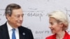 Mario Draghi és Ursula von der Leyen Rómában 2021-ben