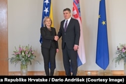 Predsjednik Republike Zoran Milanović s predsjedateljicom Vijeća ministara Bosne i Hercegovine Borjanom Krišto koja boravi u službenom posjetu Republici Hrvatskoj.