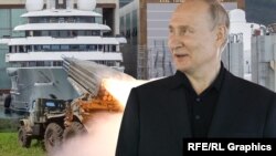 Владимир Путин и яхта «Шехерезада», коллаж