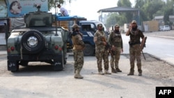 نیروهای سرحدی طالبان در نزدیکی مرز با پاکستان 