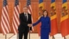 Держсекретар США Ентоні Блінкен і президент Молдови Мая Санду позують після спільної пресконференції в Кишиневі 29 травня 2024 року