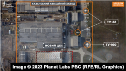 Казанский авиационный завод на спутниковом снимке компании Planet Labs. Россия, октябрь 2023 года