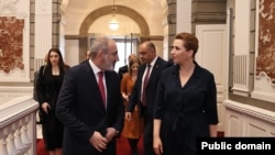 Denmark - Danish Prime Minister Mette Frederiksen meets her Armenian counterpart Nikol Pashinian, Copenhagen, May 14, 2024. 