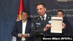 Šef beogradske policije Veselin Milić na konferenciji za novinare nakon masovnog ubistva u beogradskoj osnovnoj školi, maj 2023.