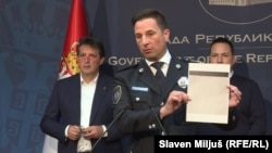 Veselin Milić na konferenciji za novinare nakon masovnog ubistva u školi u Beogradu, maj 2023.
