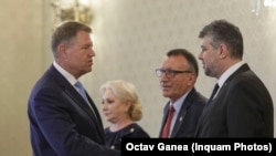 Klaus Iohannis, Marcel Ciolacu, Viorica Dăncilă și Paul Stănescu. 5 iunie 2019