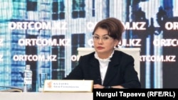 Министр культуры и информации Аида Балаева на брифинге. Октябрь 2023 года
