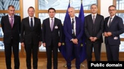 Belgium - Armenian, Azerbaijani, French, German and EU officials meet in Brussels, Septembe 26, 2023. 